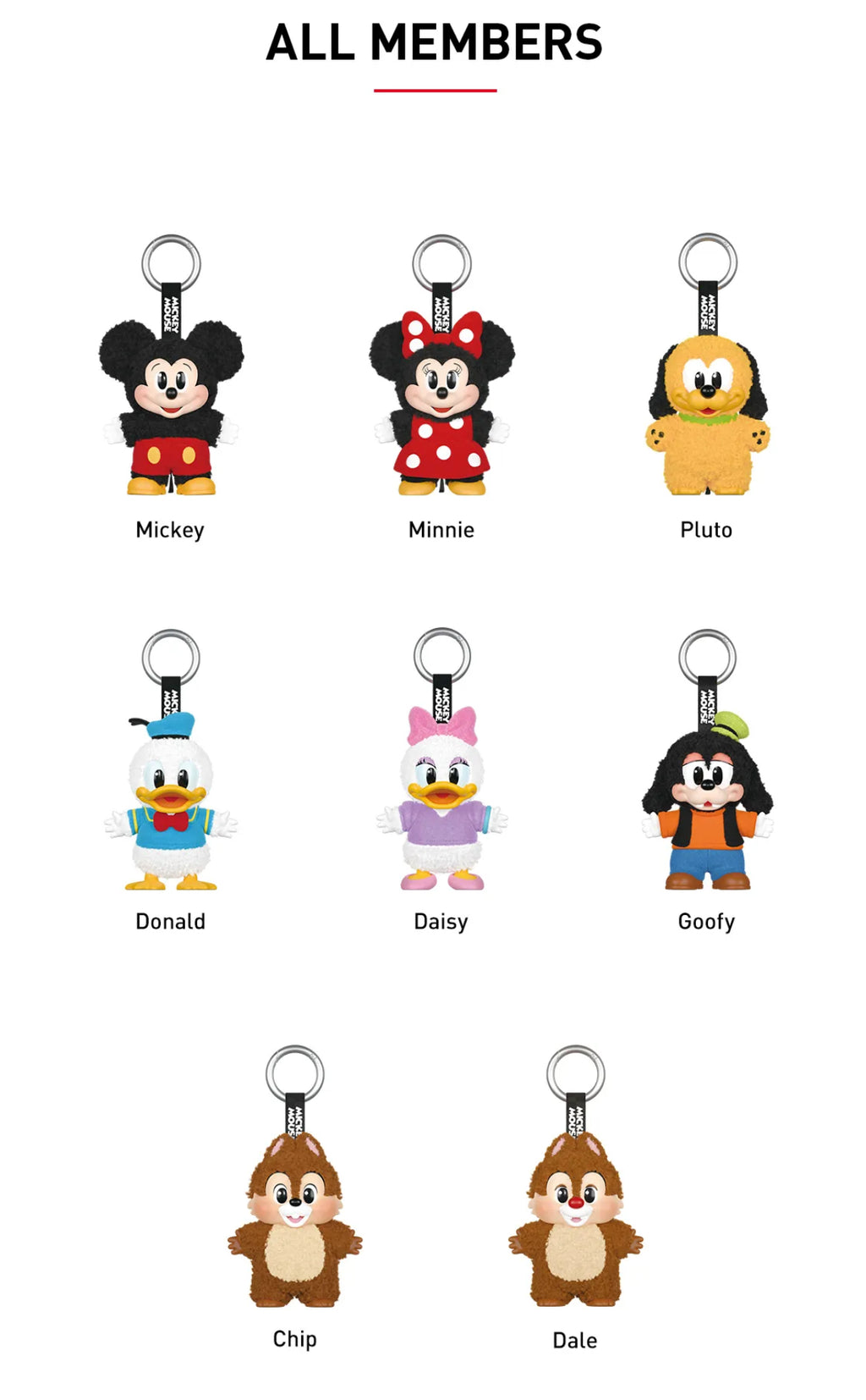 Mickey Family Cute Together Keychain Series Figures Blind Box