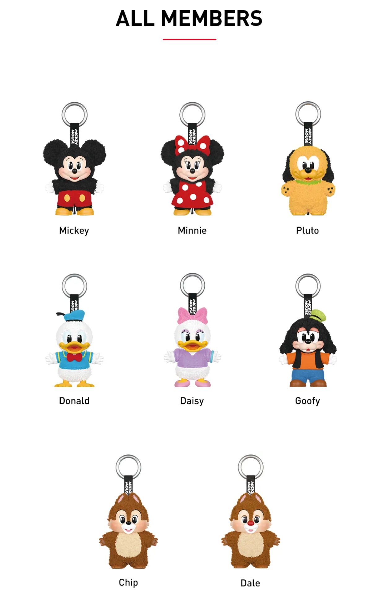 Mickey Family Cute Together Keychain Series Figures Blind Box