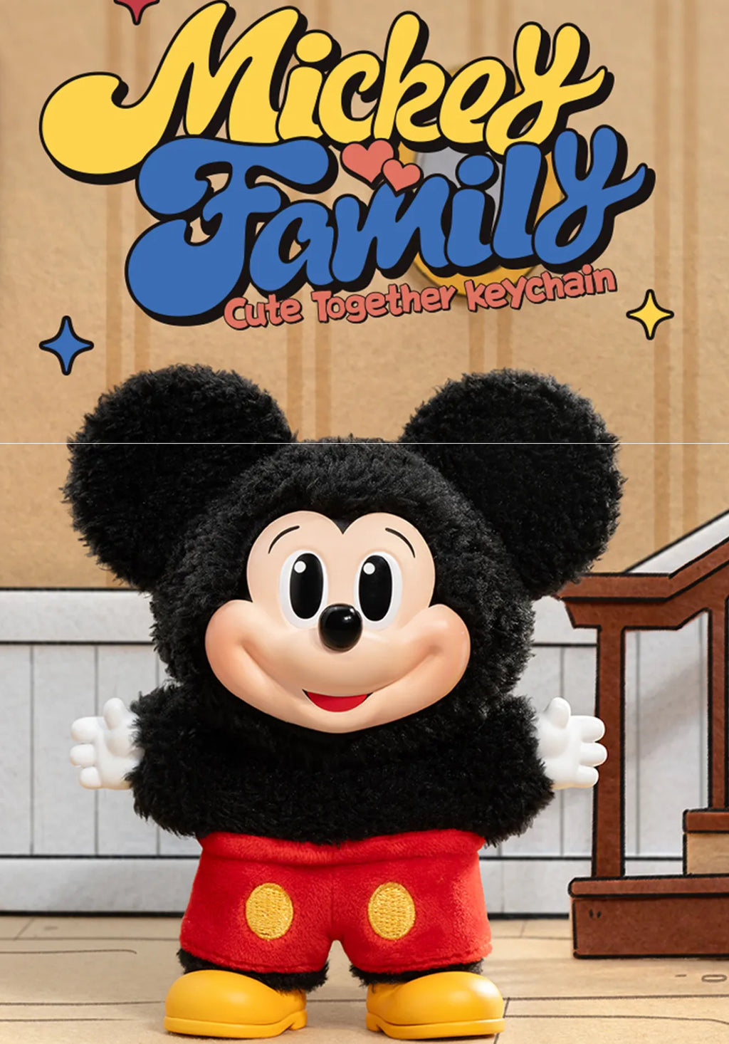 Mickey Family Cute Together Keychain Series Figures Blind Box